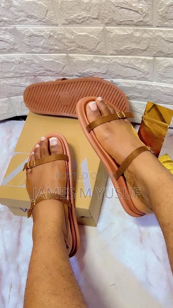 Brown White Sandals