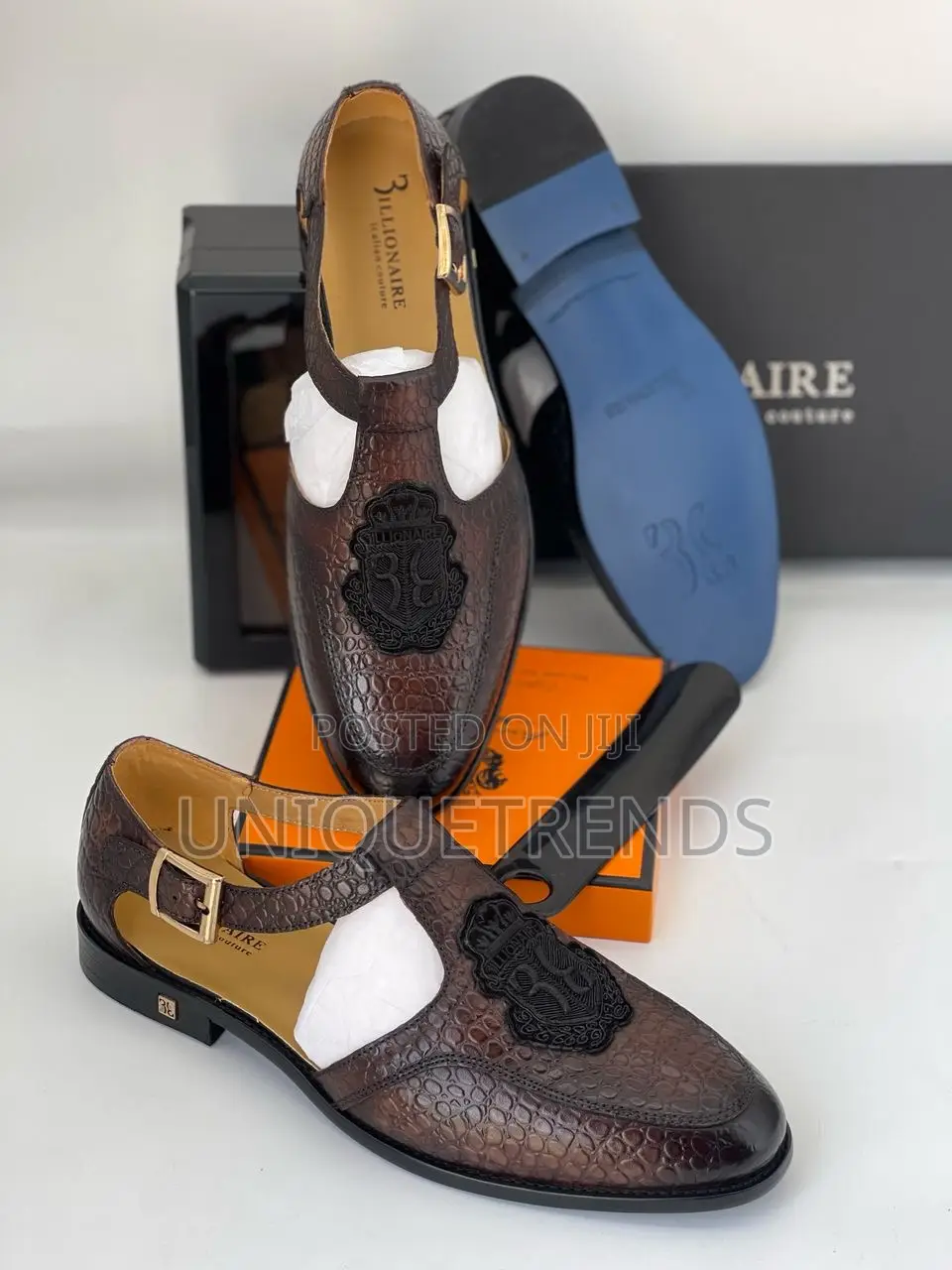 Original Billionaire Leather Shoe Sandals (Coffee)