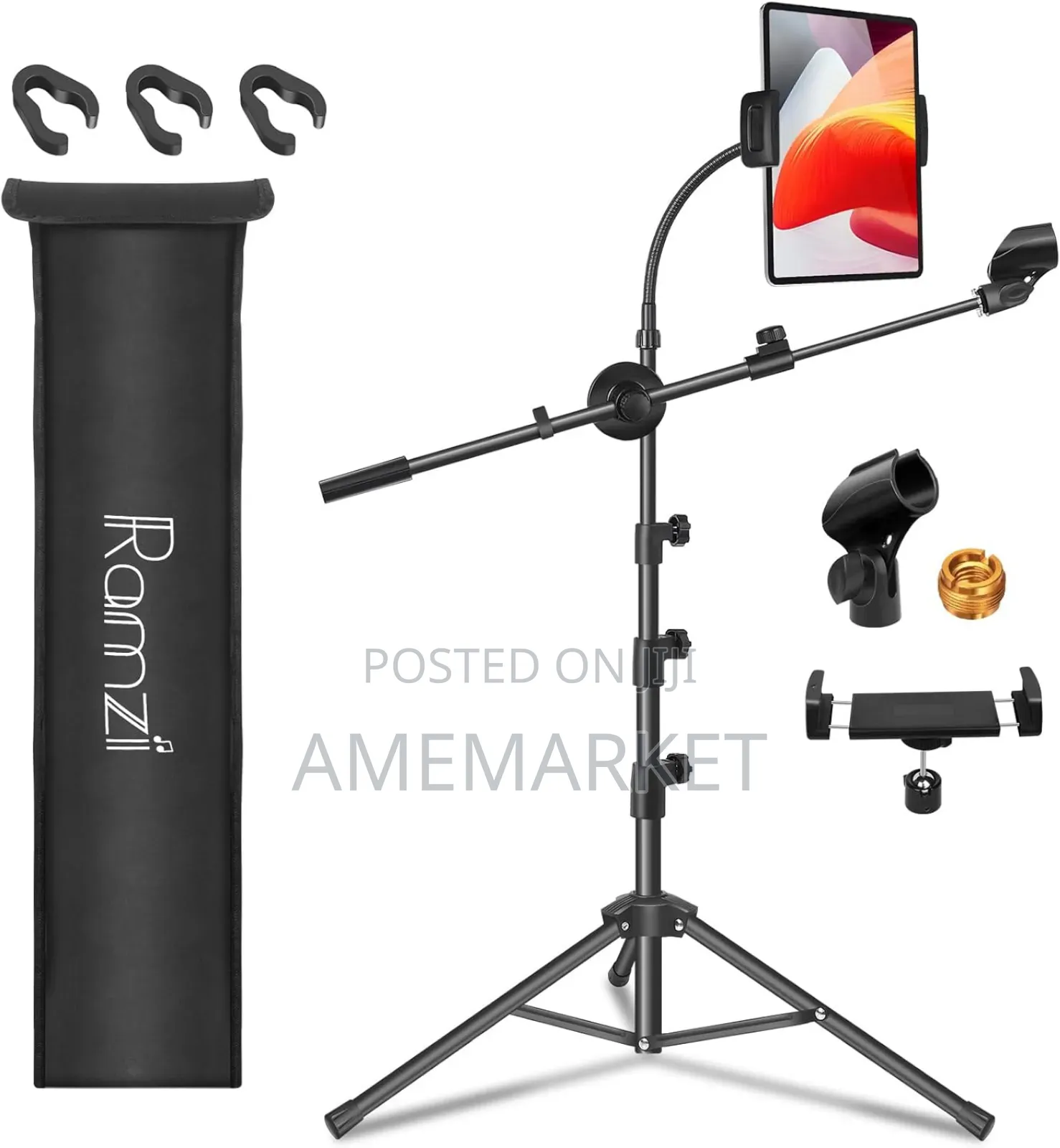 Microphone Stand Floor Support Clips Tablet Phone Holder