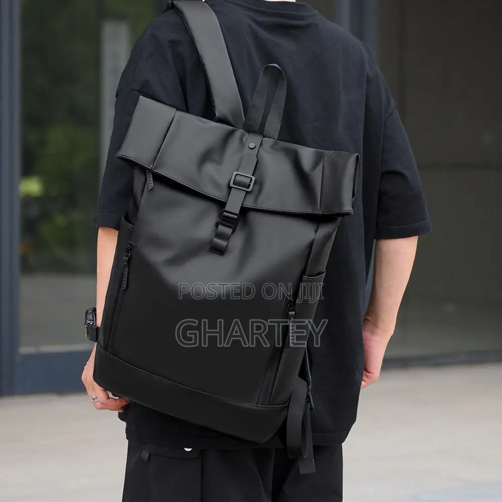 Multiple Pockets Large Leather Adjustable Strap Bagpack