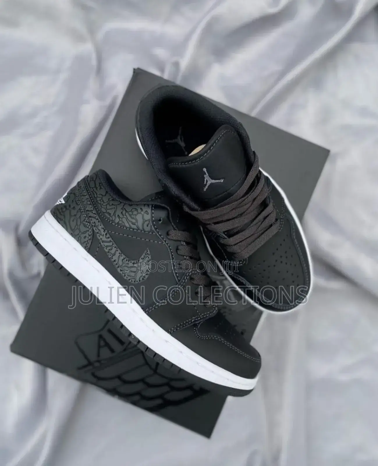 Jordan Retro 1 Low Black White N Amry Green