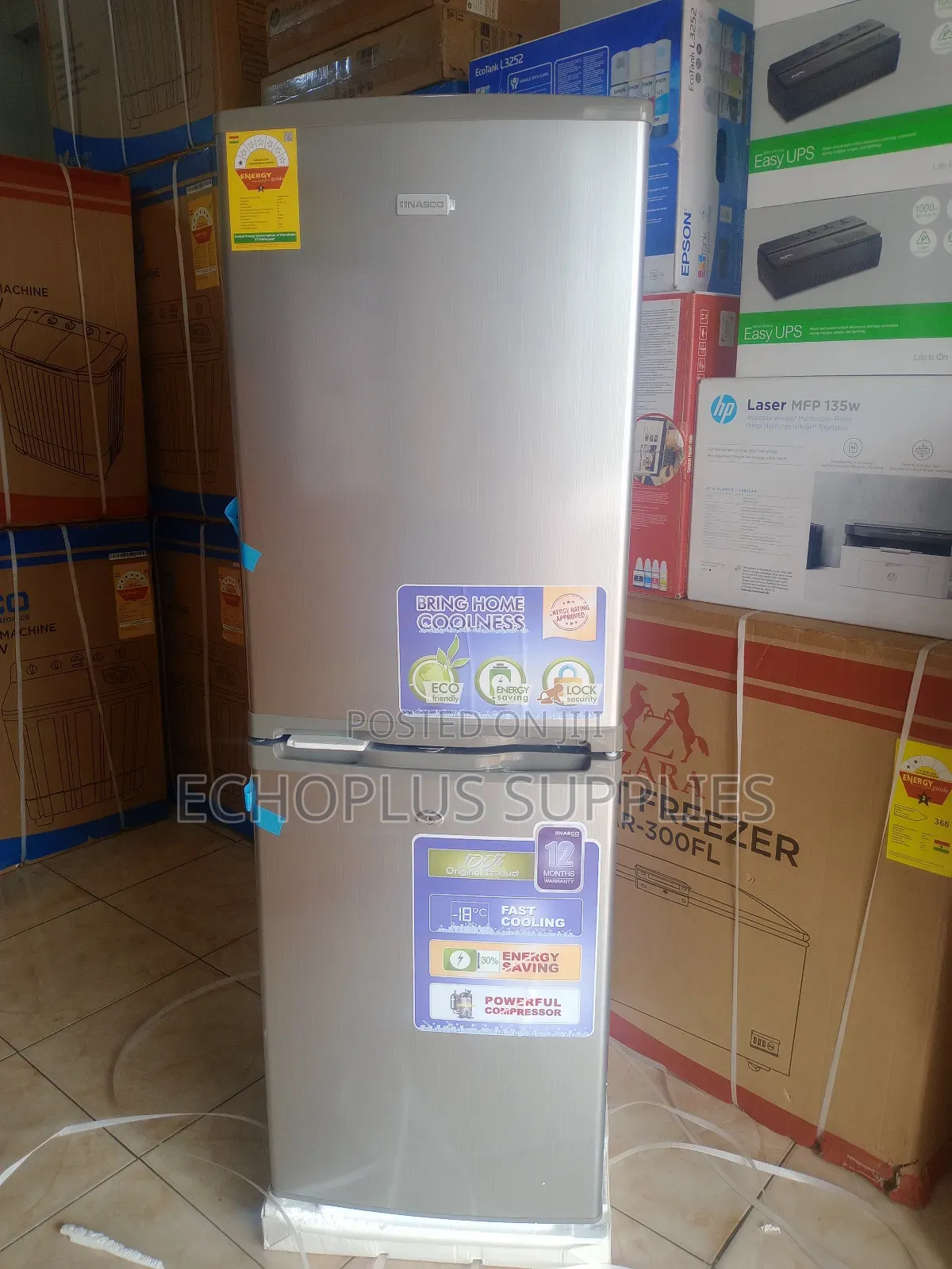 Nasco 2 Door Fridge/142 Liters/ Bottom Freezer