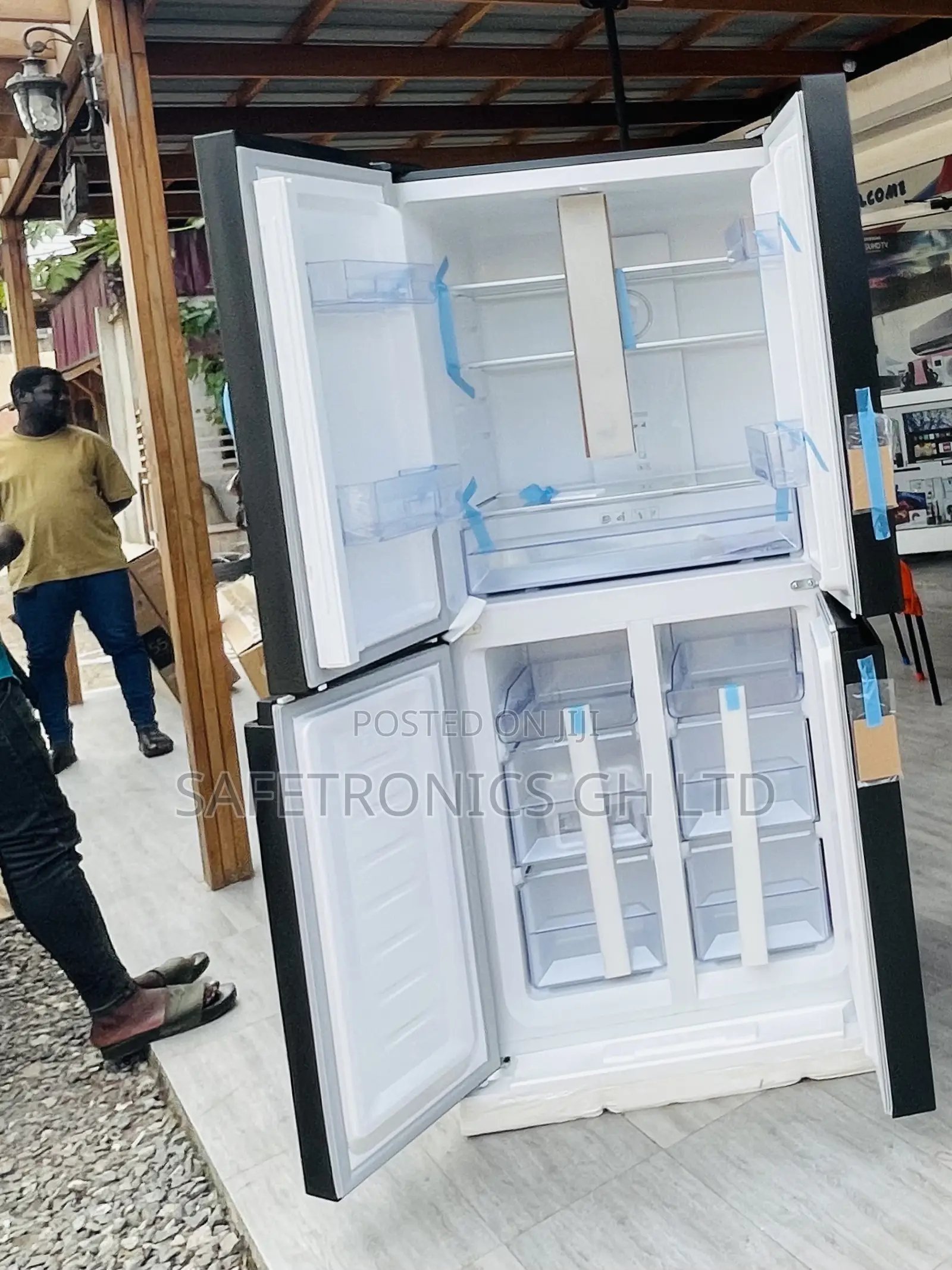 Choose Pearl Sidebyside Pf-550bss 4 Doors Grey Fridge