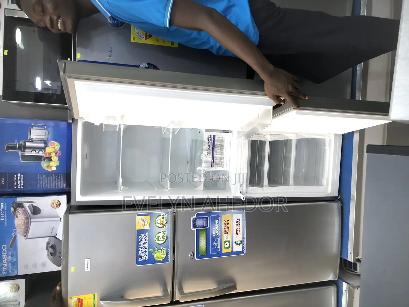 Lock Security Nasco Bottom Freezer 170 Liters Available