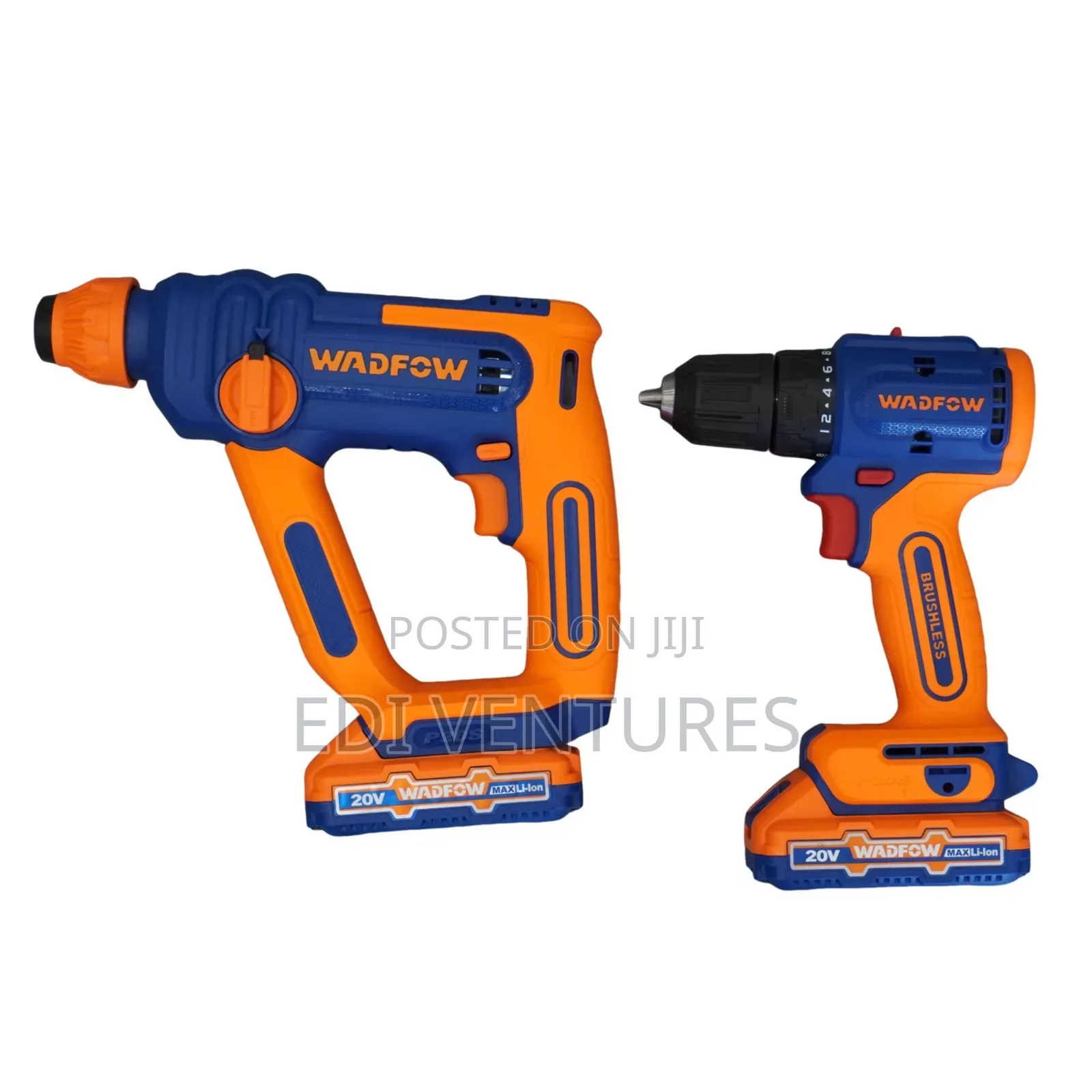 Wadfow Cordless 20v Drill Rotary Hammer 16mm+ 2 Battery