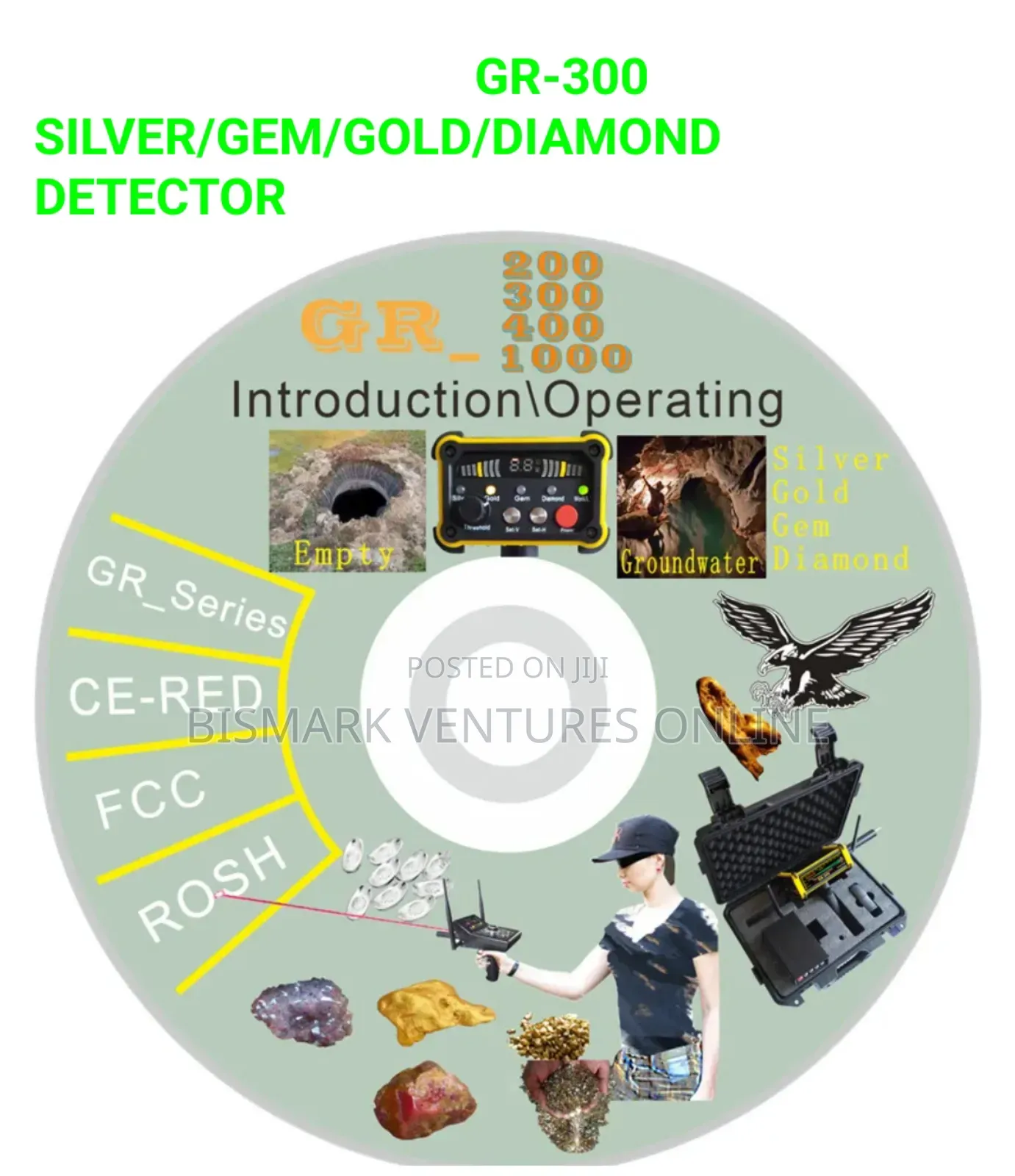 Gemstones, Gold, Silver & Diamond Detectors (Gr-300) Model