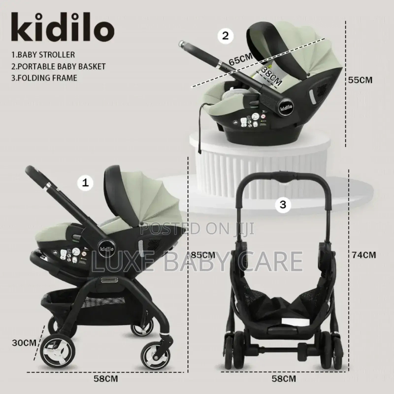 Stroller. Kidilo 3-in-1 Travel System