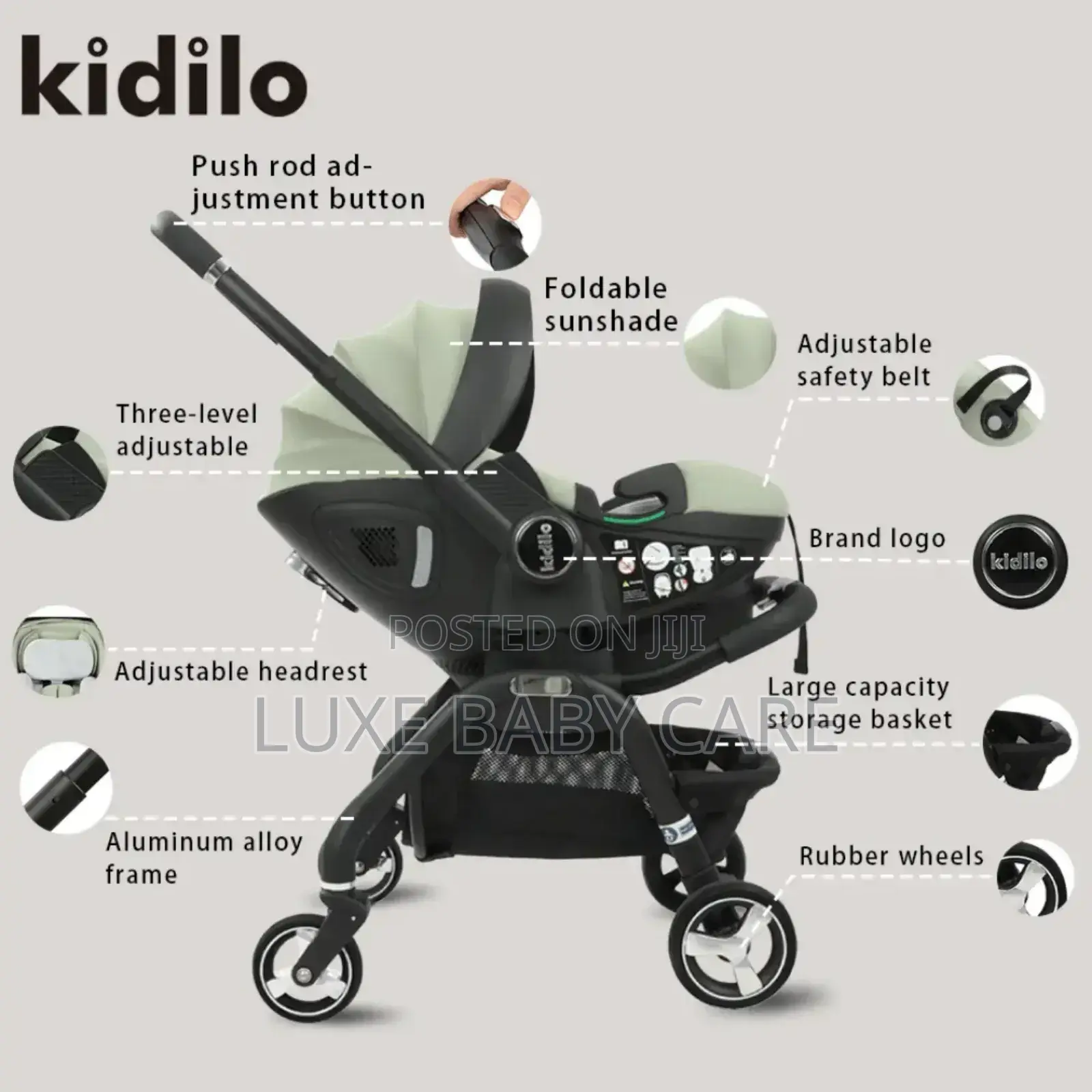 Stroller. Kidilo 3-in-1 Travel System