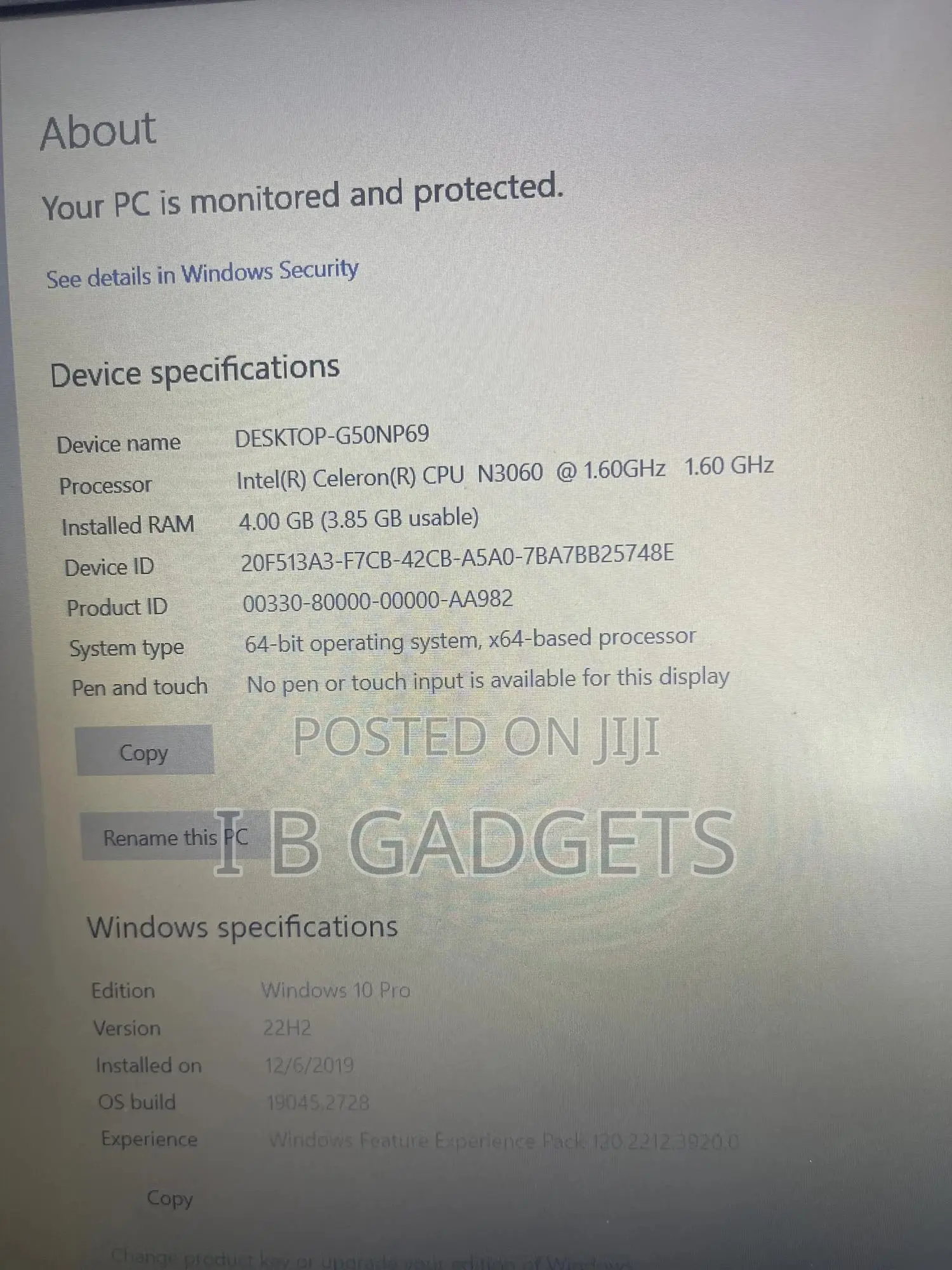 Laptop HP 15 4GB Intel Celeron HDD 500GB