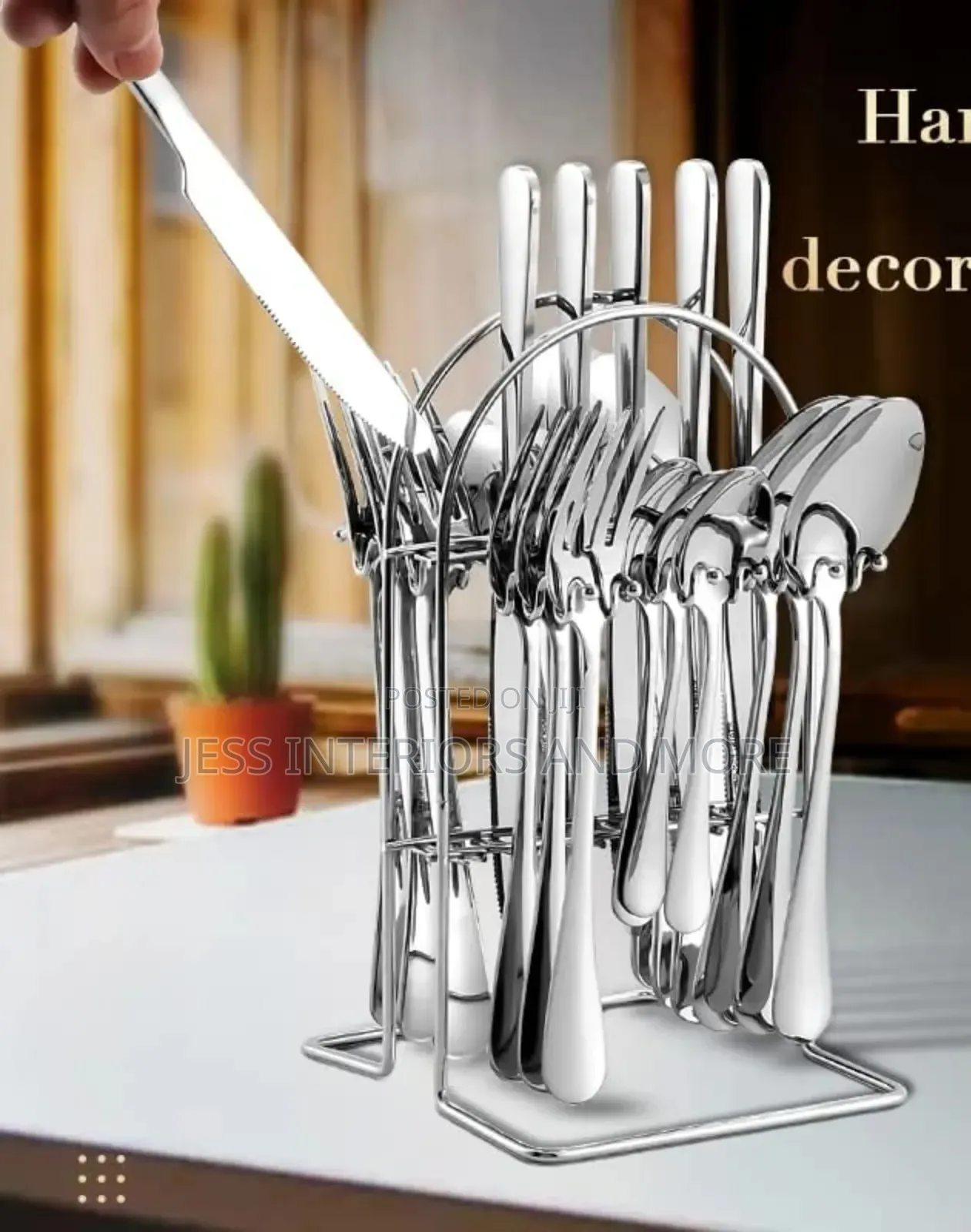 24 Piece Stainless Steel Cutlery Set(Silver)