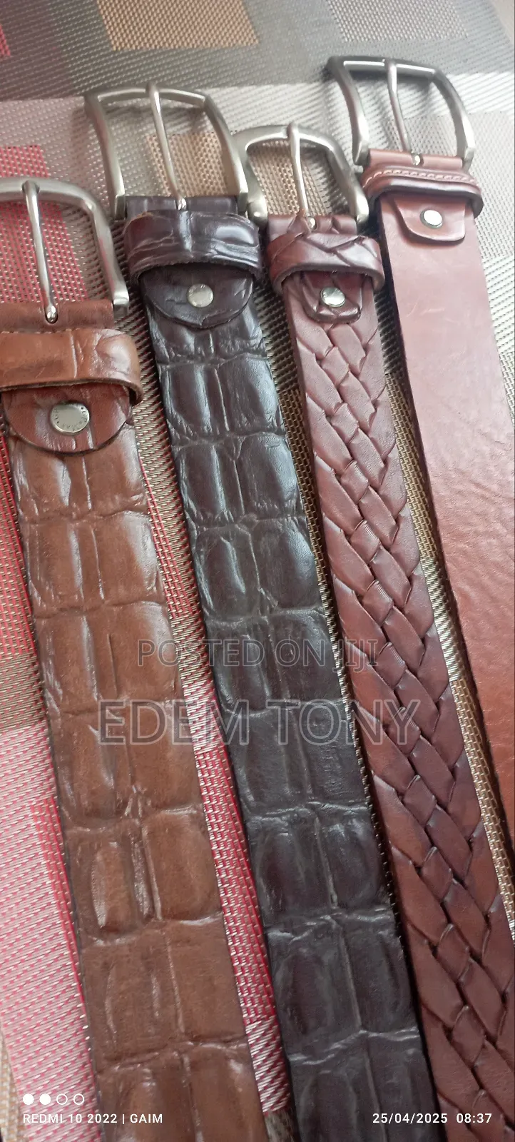 Genuine Brown Leather Belt (Textured)
