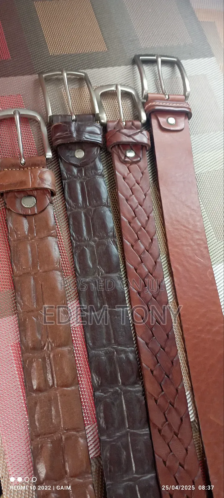 Genuine Brown Leather Belt (Textured)