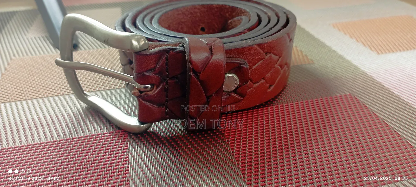 Genuine Brown Leather Belt (Textured)