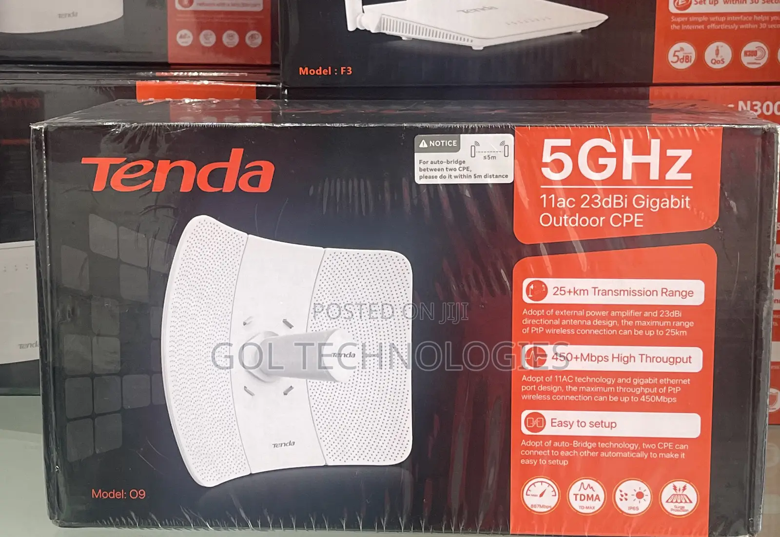 Tenda Access Point 11ac 23dbi Gigabit Outdoor Cpe Cpe O9
