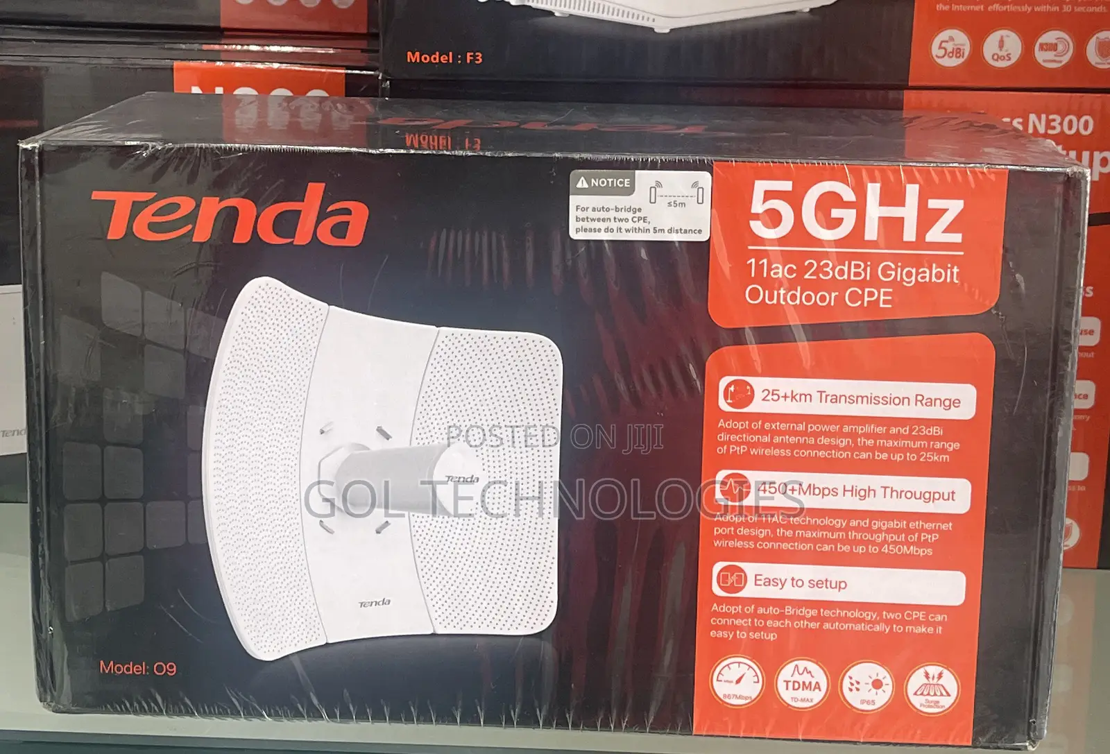 Tenda Access Point 11ac 23dbi Gigabit Outdoor Cpe Cpe O9