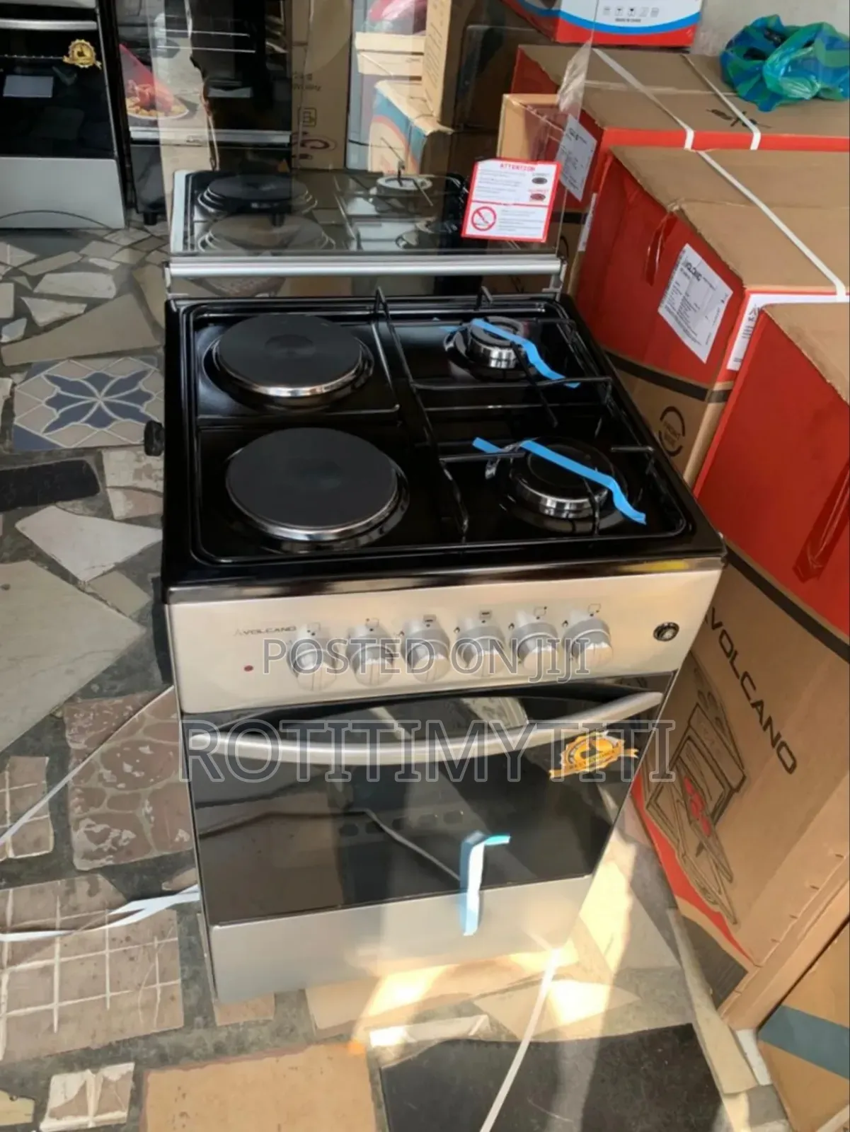 Gray in Colour Volcano 50x50cm 2gas Electric Burner