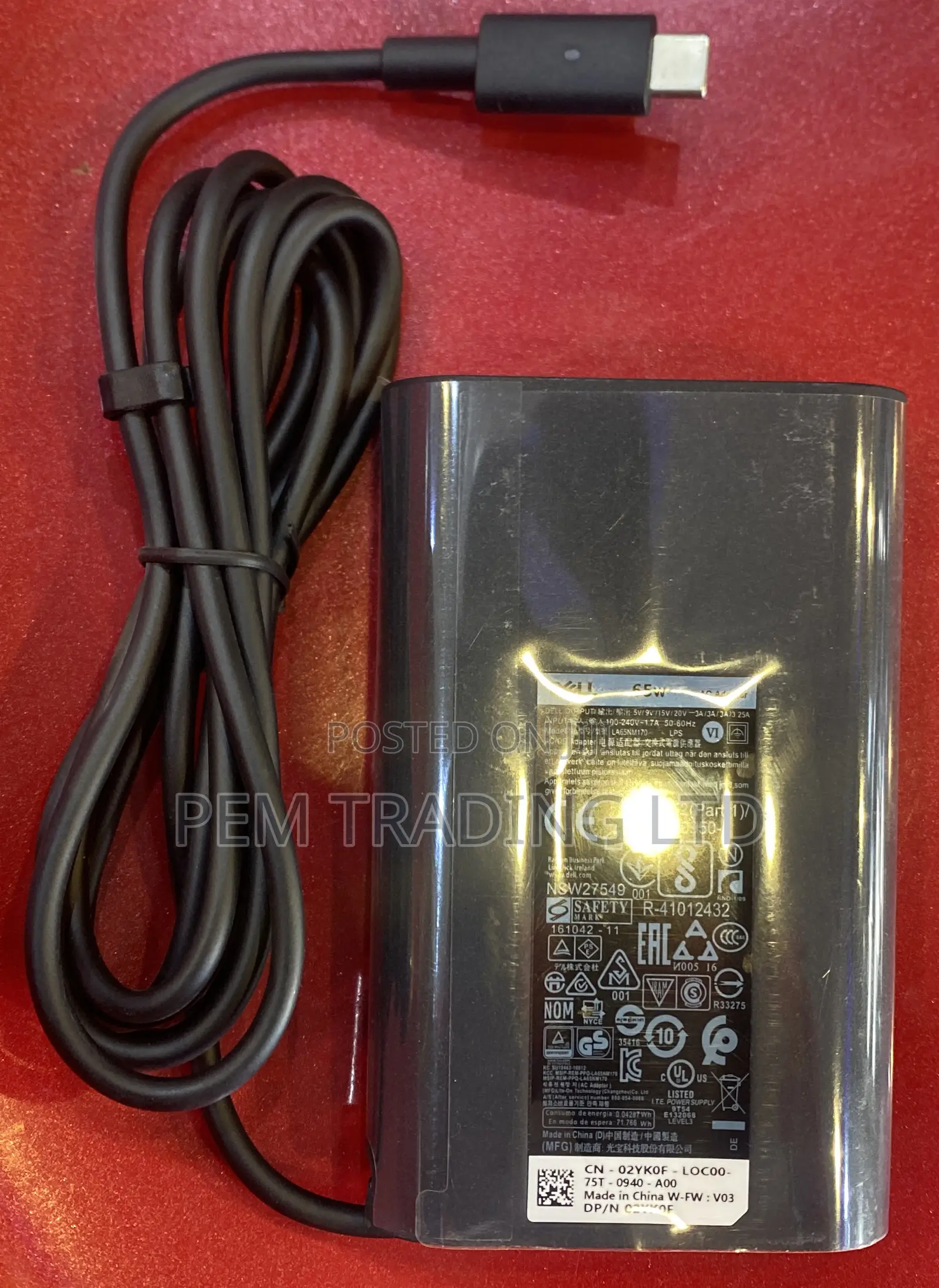 Original Dell Type-C Charger/Charger 65w