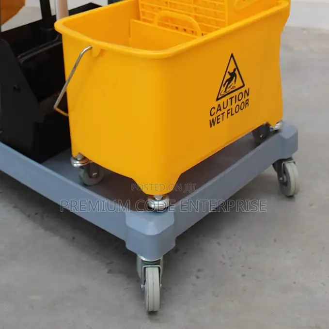 Cleaning Cart Complete - Heavy-Duty Janitorial Cart With Wheels