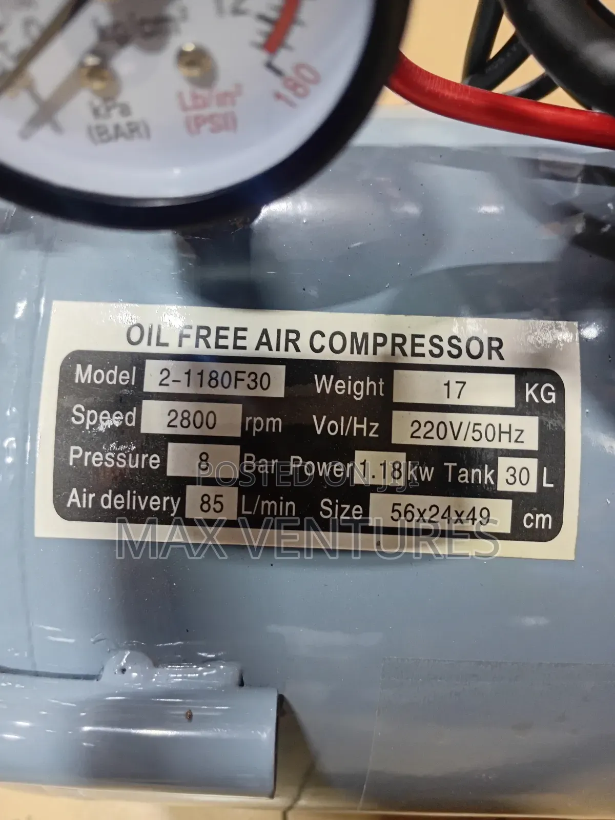 Ecoolmax Quiet Operating Air Compressor 30l