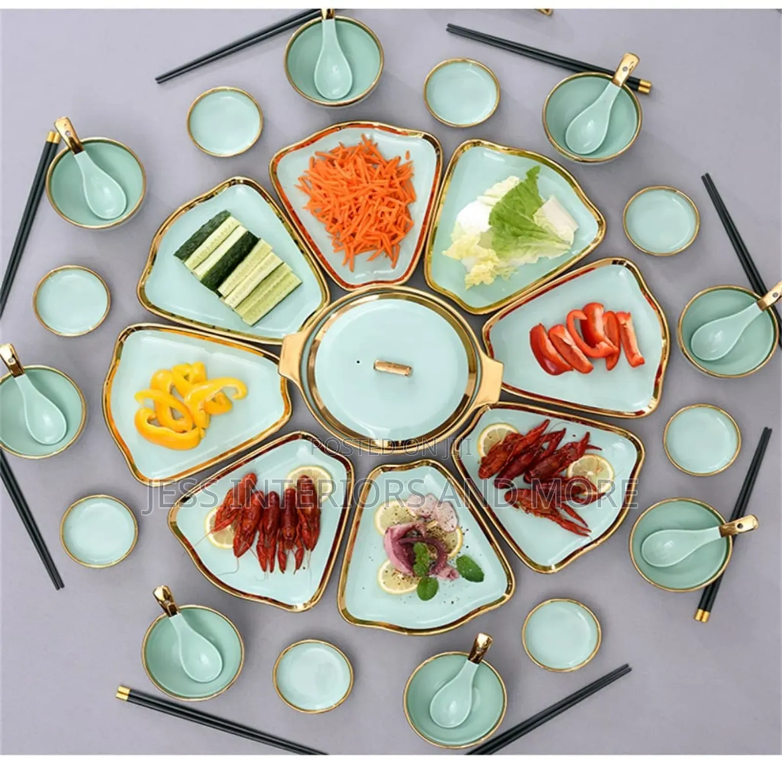 Dinnerware Set for 8 People (Mint Green)