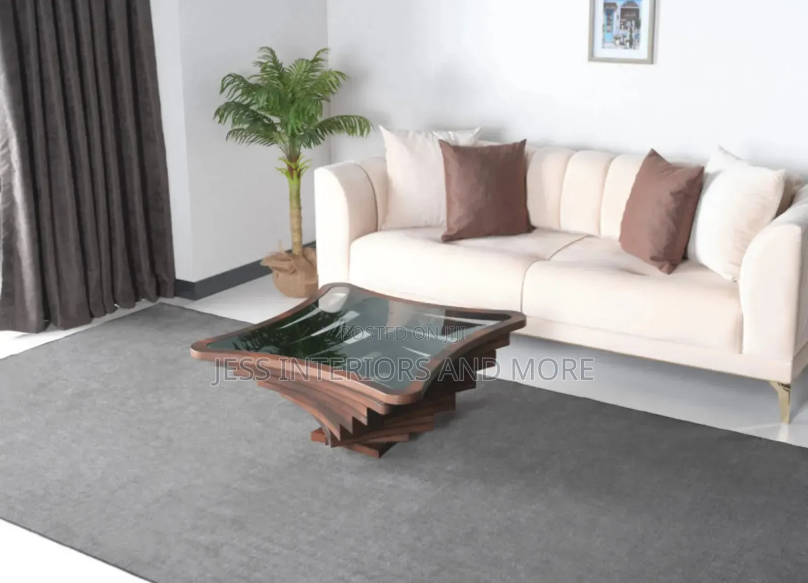 Center Table (Tempered Glass Top)