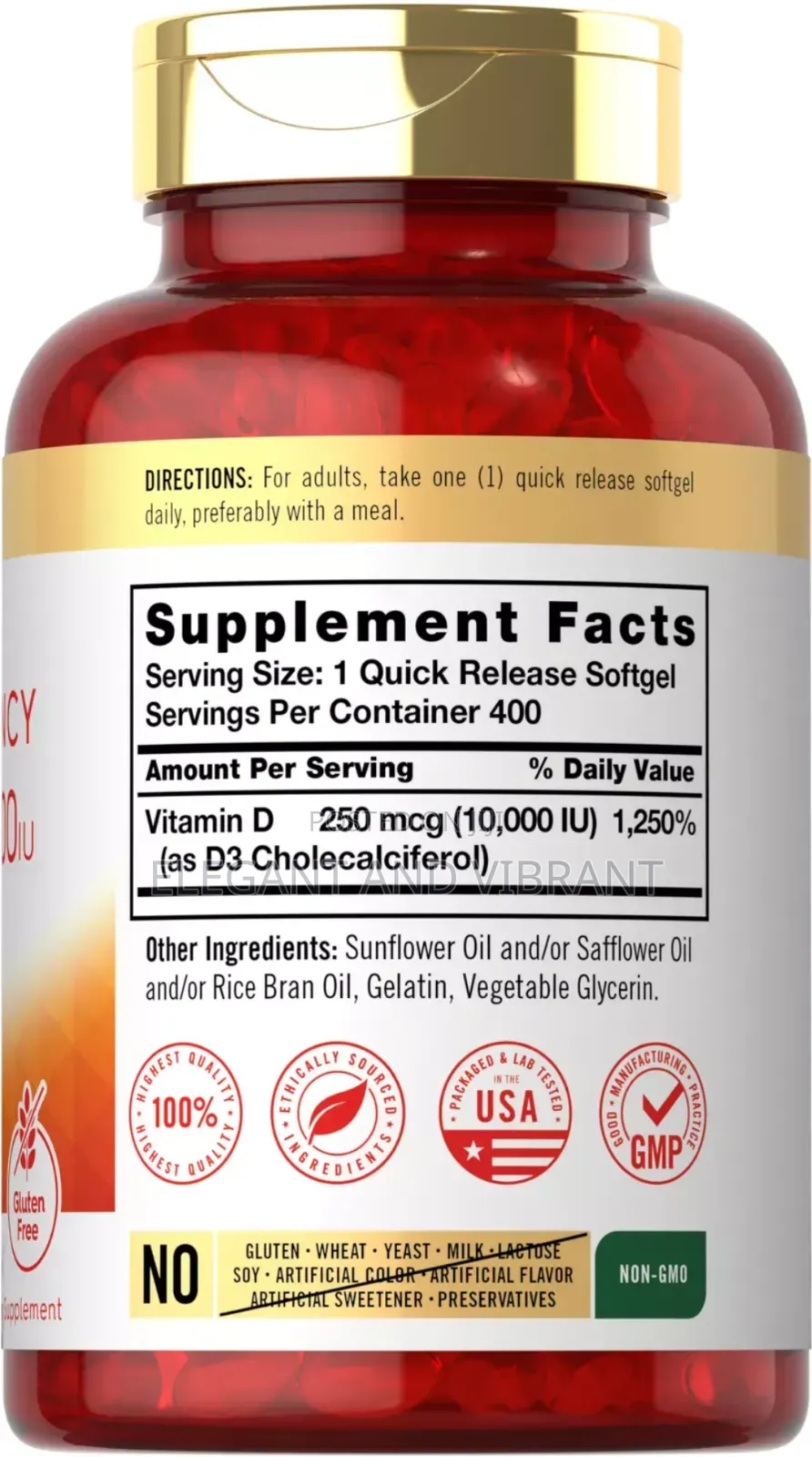 Vitamin D3 10000 Iu 400 Softgels | Value Size | Max Potency
