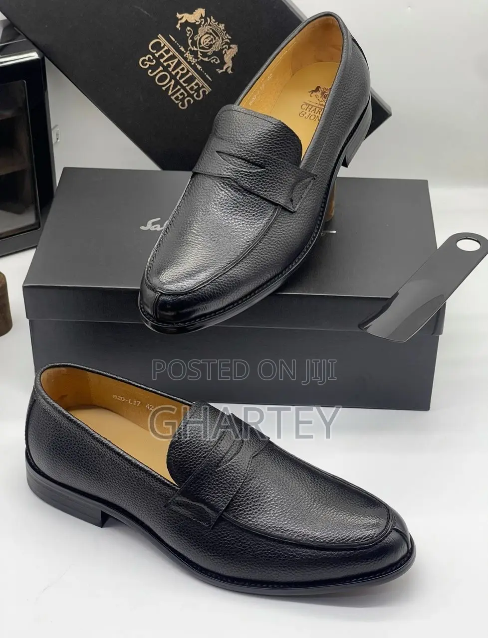 Charles Jones Leather Shoes || Black