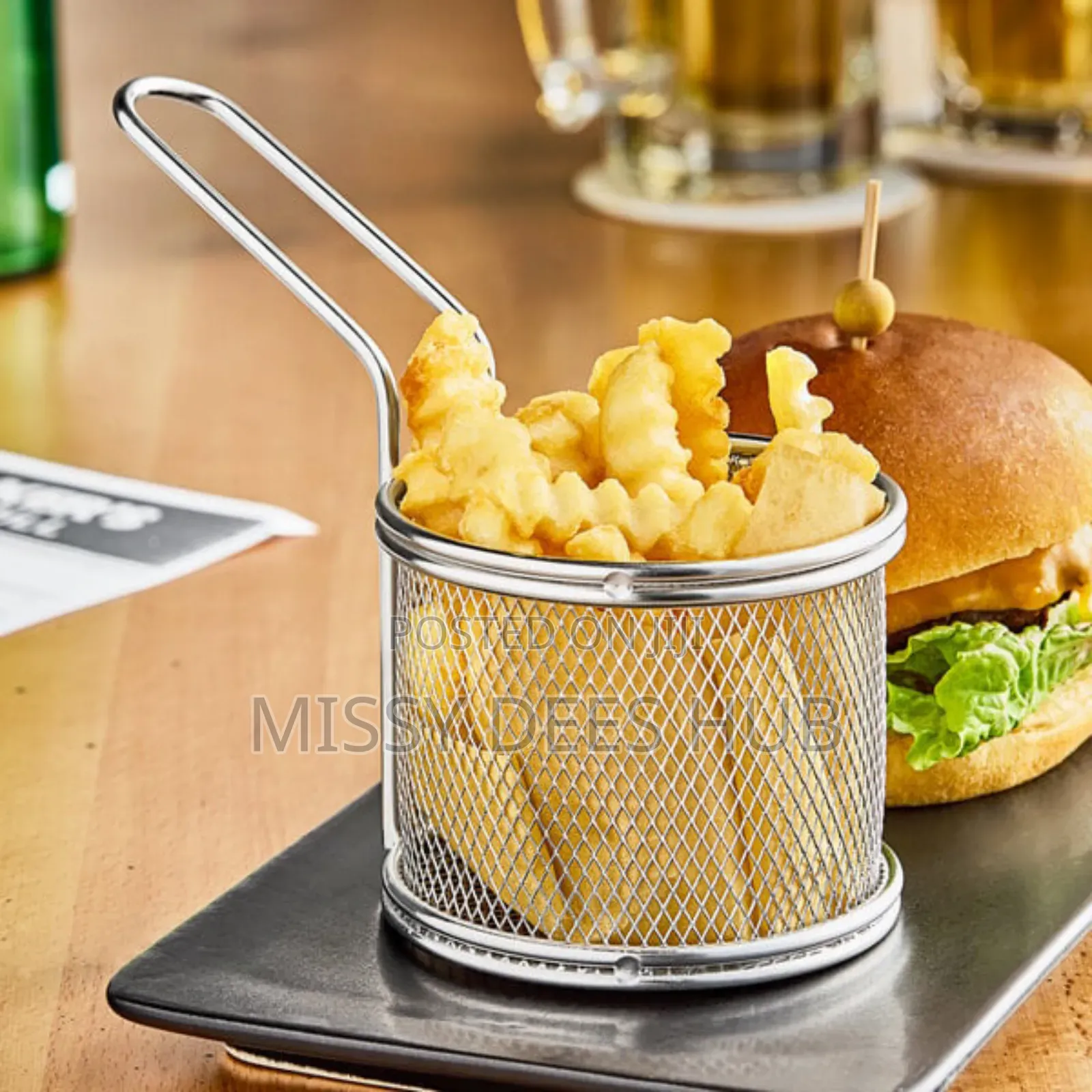Mini Silver Fries Basket