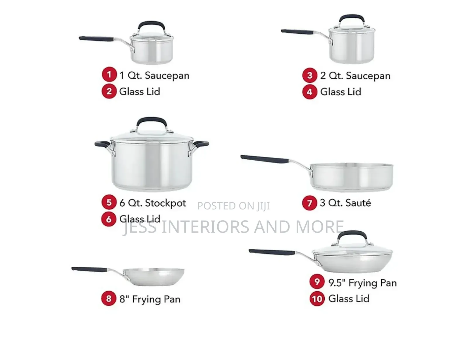Kitchenaid 10-Piece Stainless Steel Cookware Set