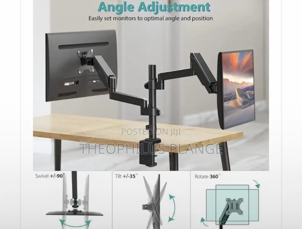 Adjustable Dual Monitor Mount