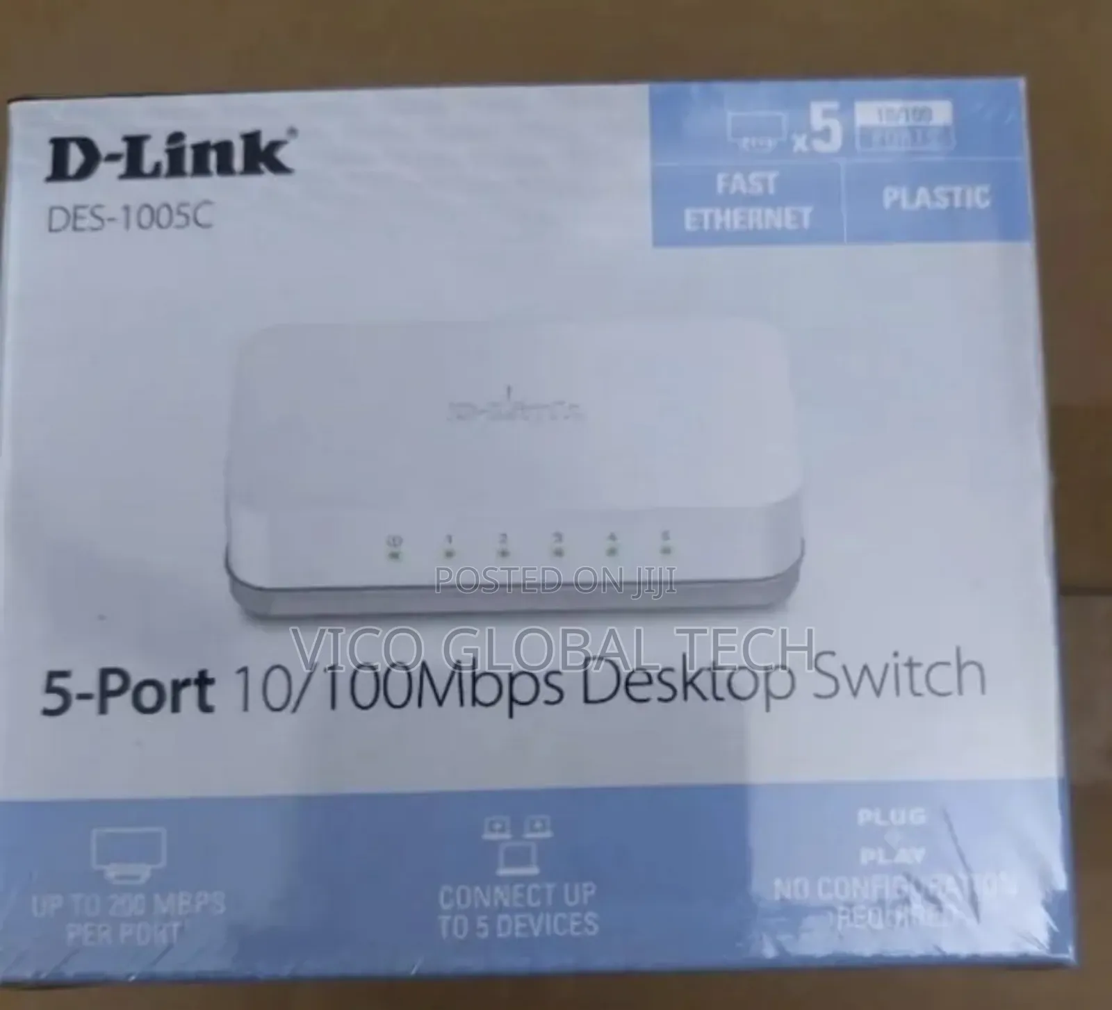 D-Link Des-1005c 5-Port 10/100mbps Desktop Switch