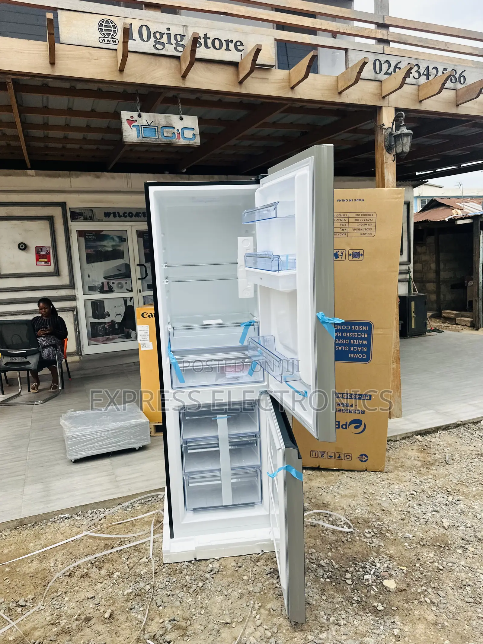 Free Standing Double Door Fridge Pearl Pf-433