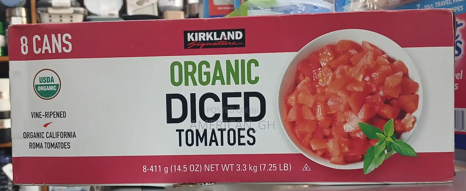 Kirkland Organic Diced Tomato, 8 Cans, 3.3kg