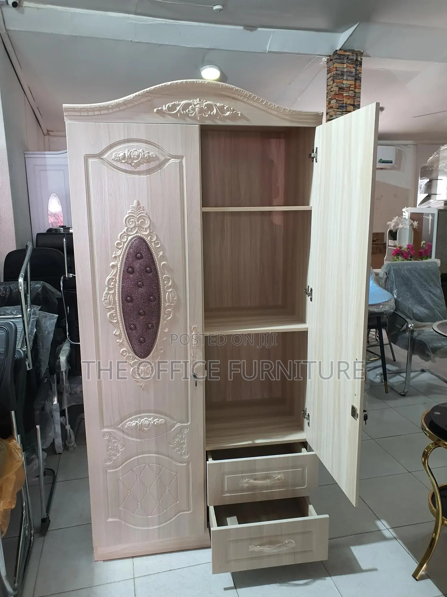 Light-Colored, Two-Door Wardrobe