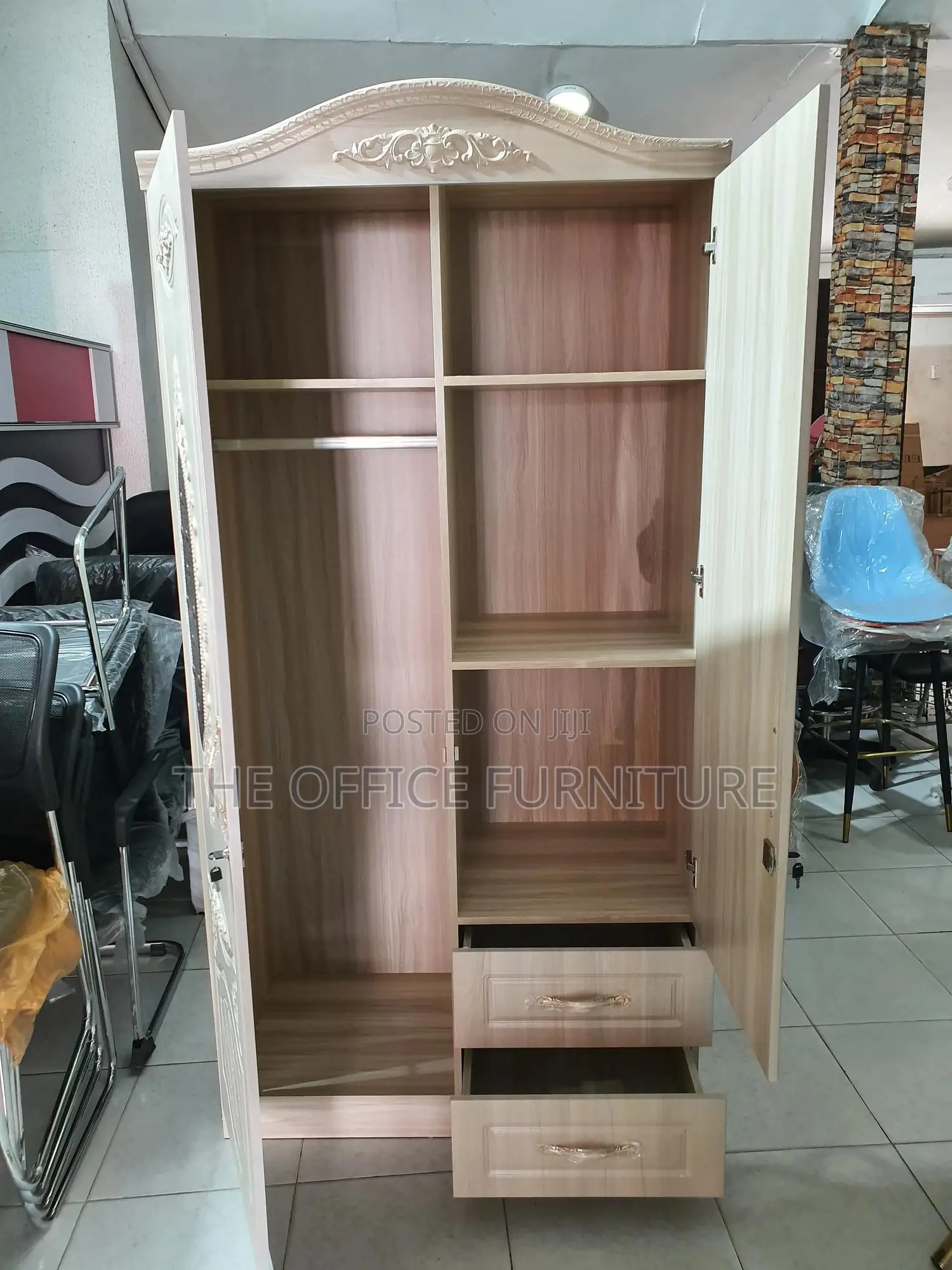 Light-Colored, Two-Door Wardrobe