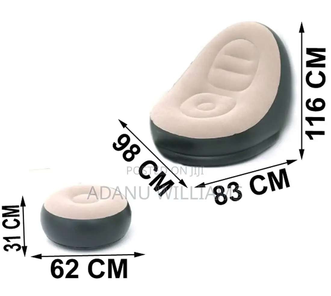 Portable Inflatable Chair Lazy Sofa With Footrest
