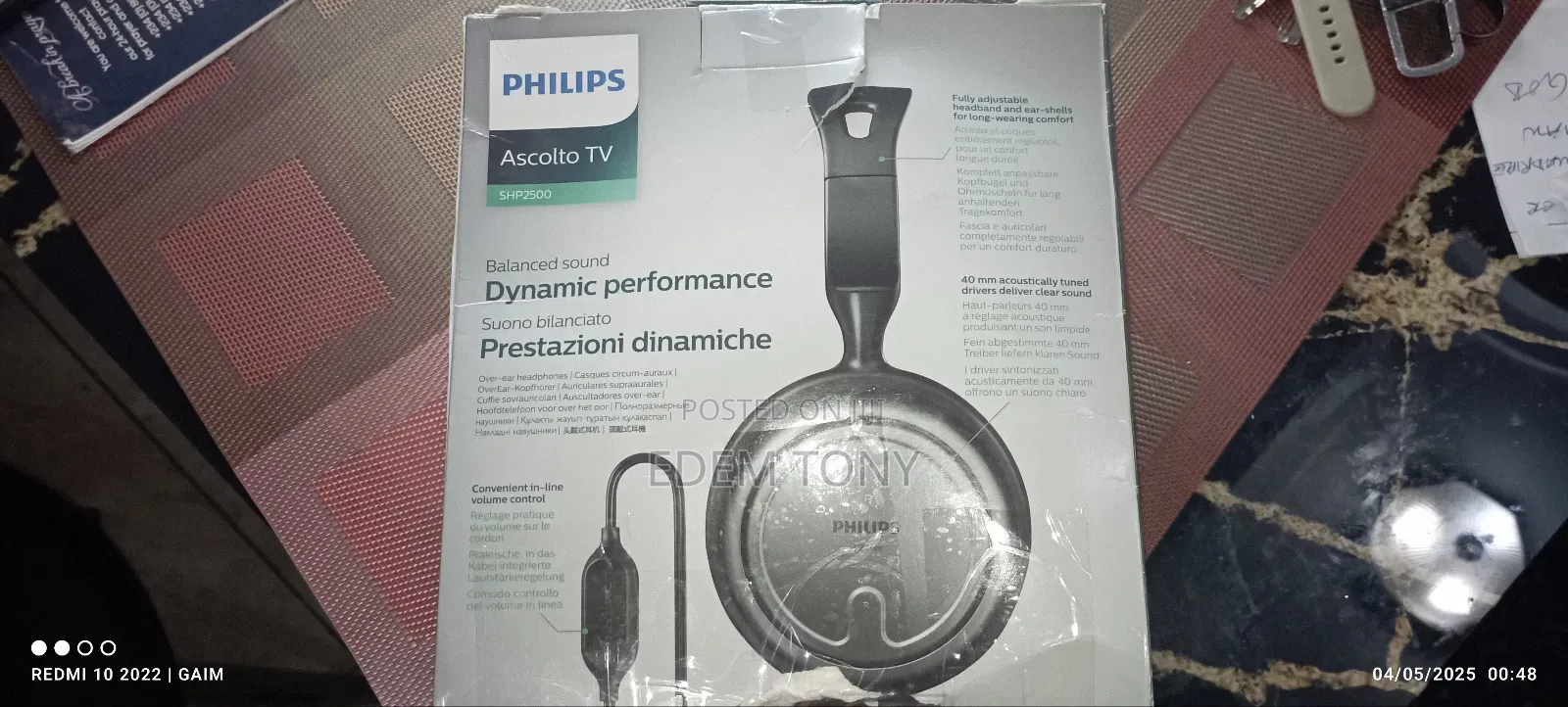 Philips Shp2500 Tv Listening 6m Headphones
