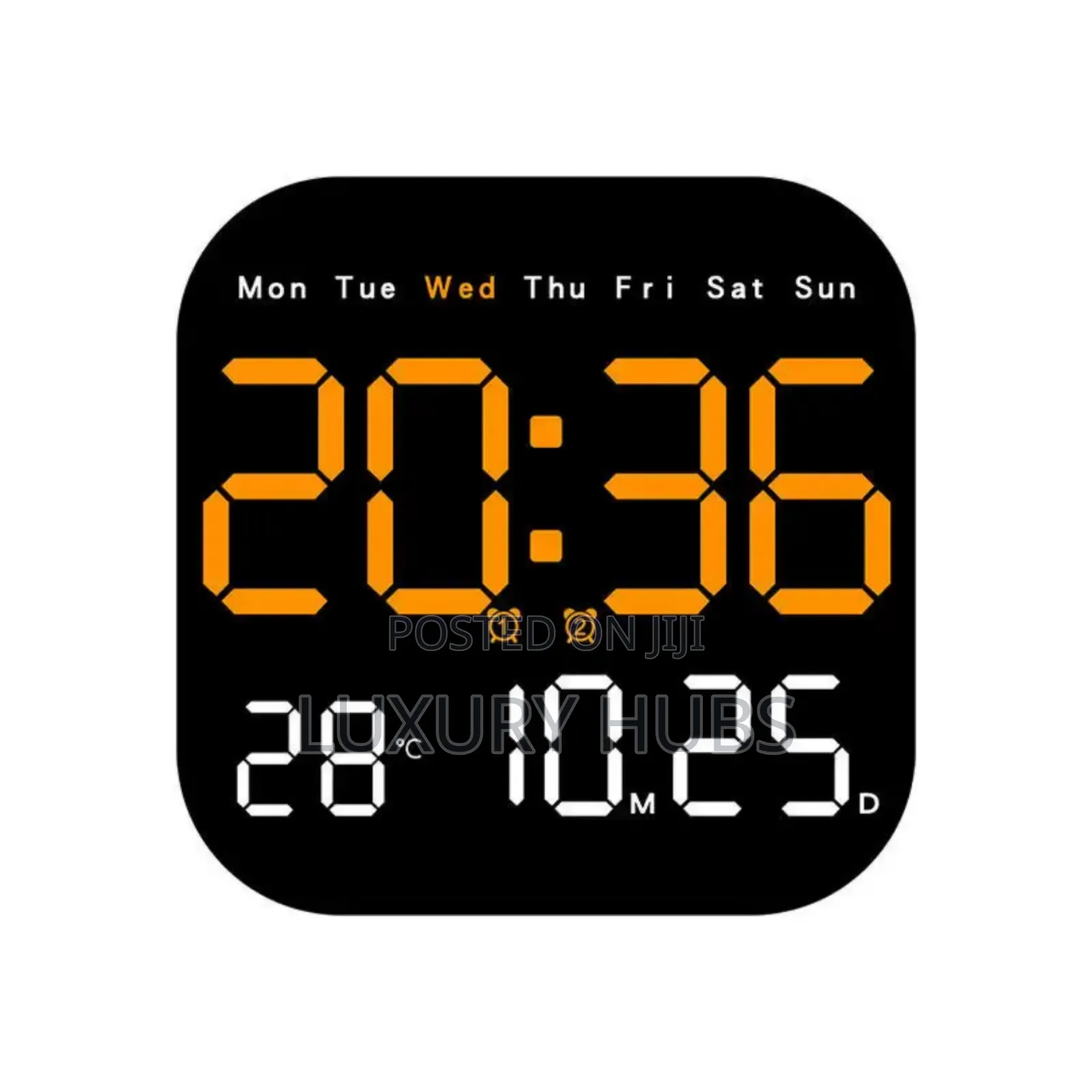 Multi Colored Digital Alarm Wall Clock