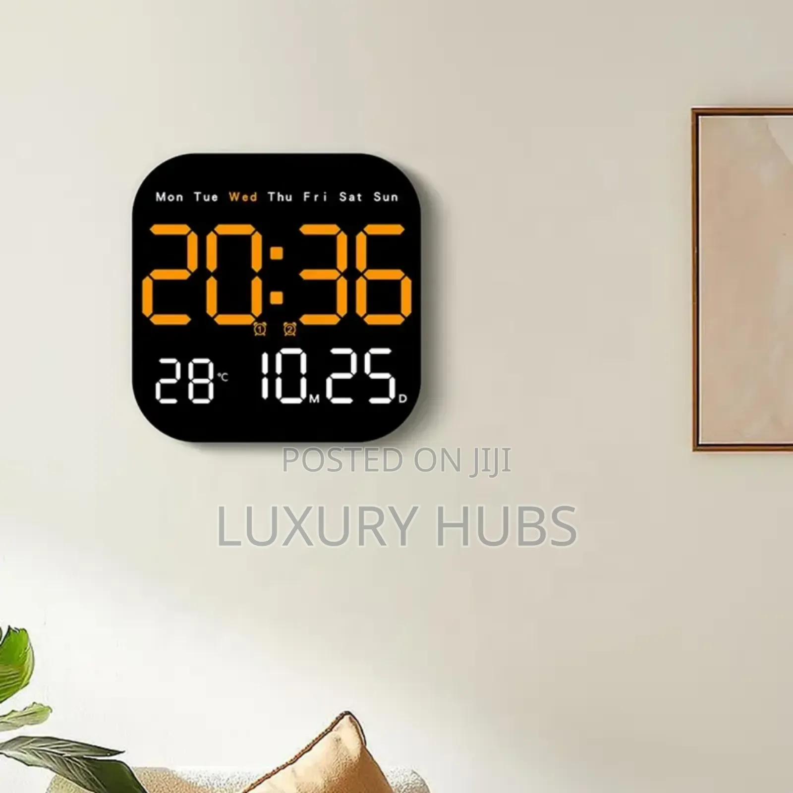 Multi Colored Digital Alarm Wall Clock
