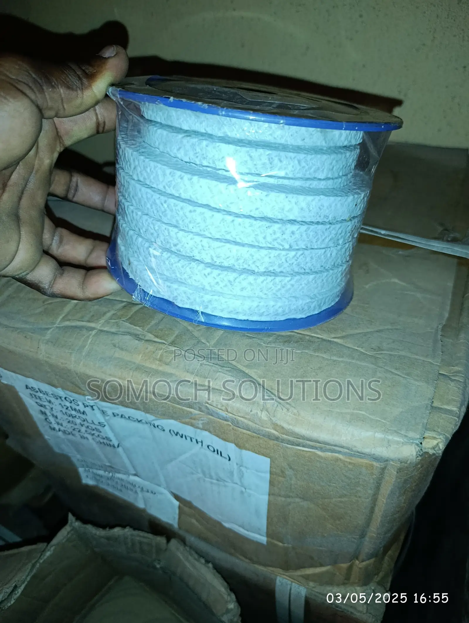 16mm, 14mm, 12mm Gland Packing Seal Ptfe White High Temperat