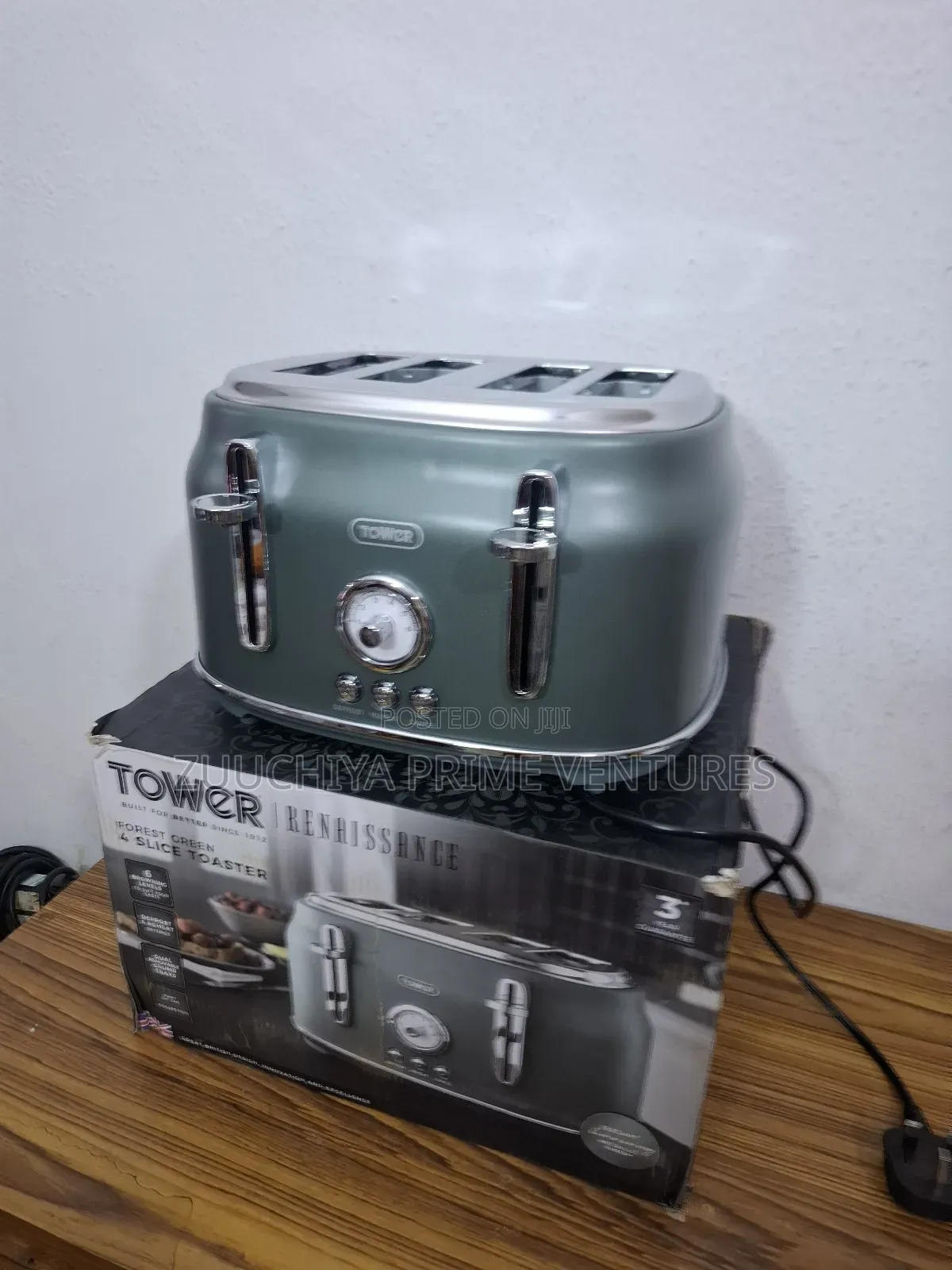 4 Slice Tower Forest Green Toaster Uk