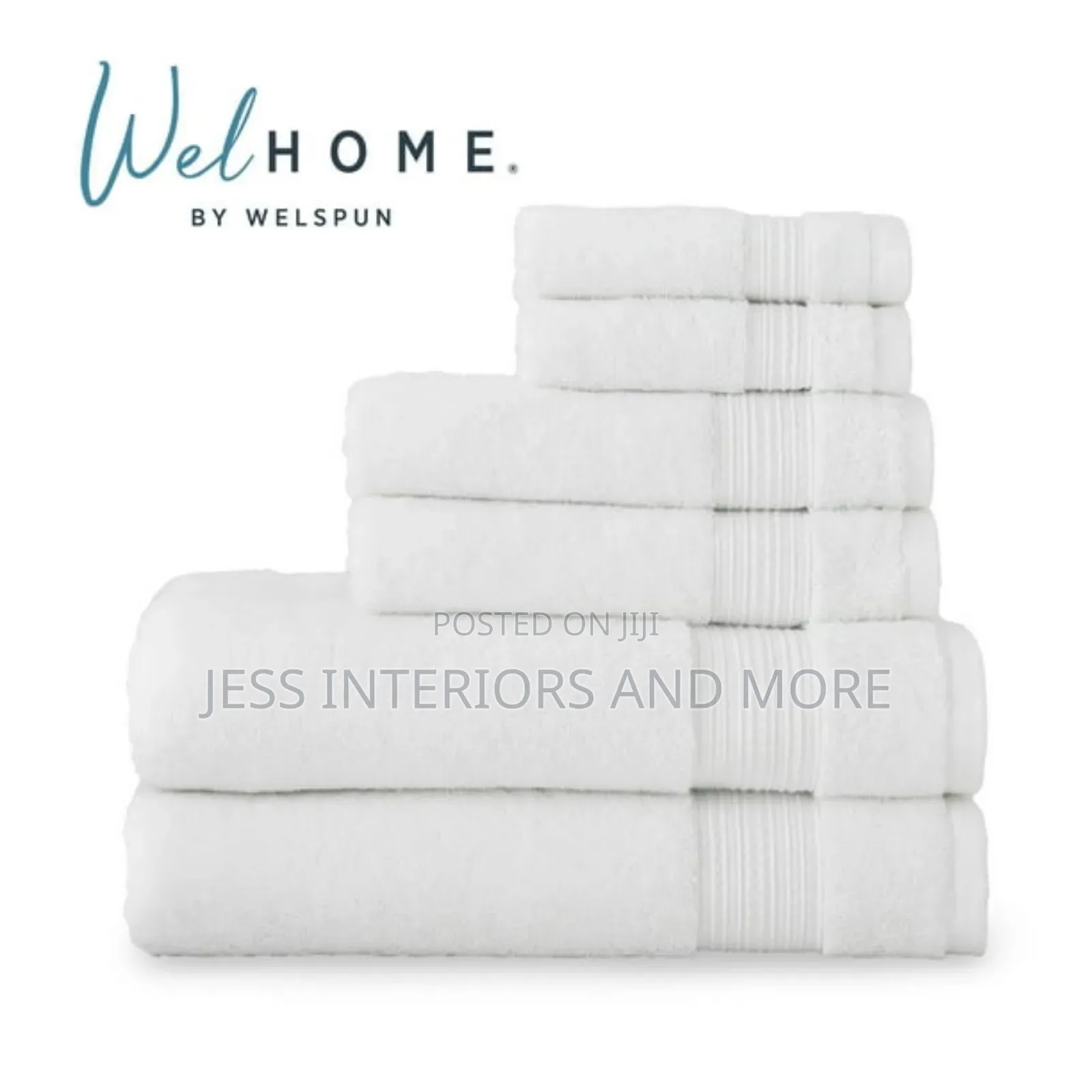 Welhome 100% Cotton 6-Piece Towel Set