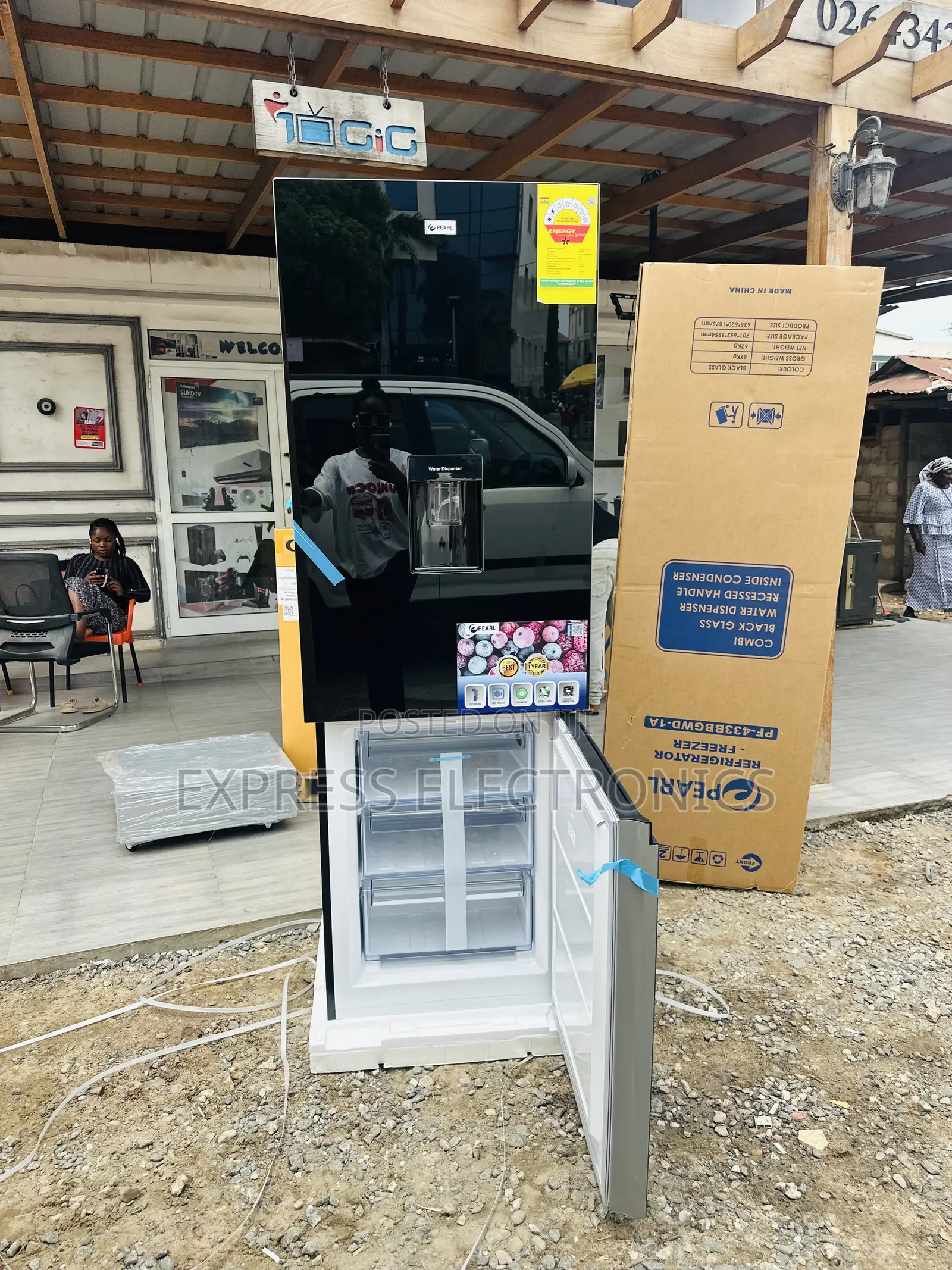 Get a New Black Double Door Fridge Pearl Pf-433bbwd-1a