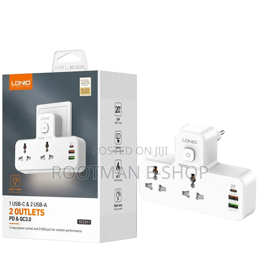 Ldnio Plug Extension Multi Socket With Usb Wall Plug Adapter