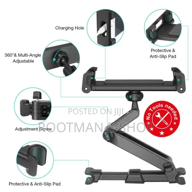 Tablet Headrest Mount Multi-Angle Tablet Mount Flexible