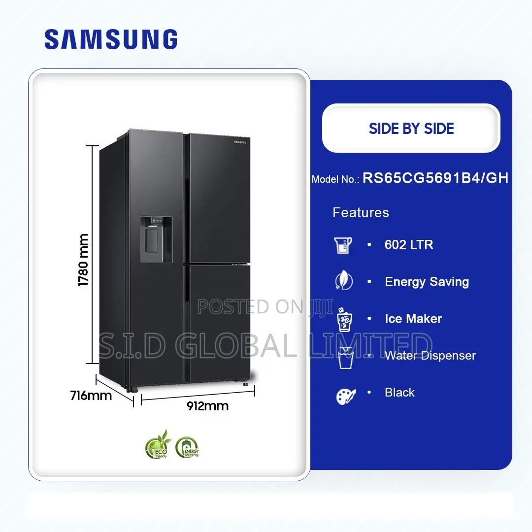 Samsung 602 Nonplumbing Side by Side Fridge Rs65cg5691b4/Gh