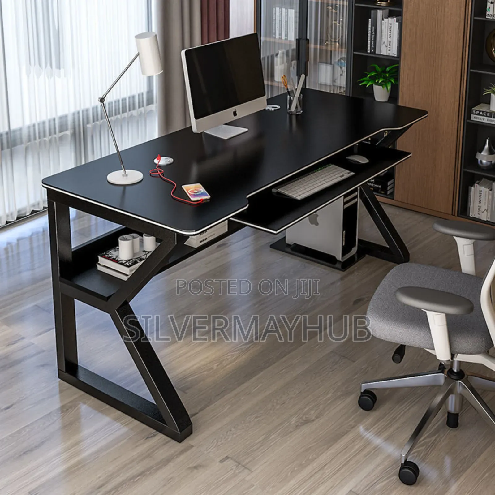 Luxury Gaming | Office | Studio Desk With Bookshelf/Keyboard