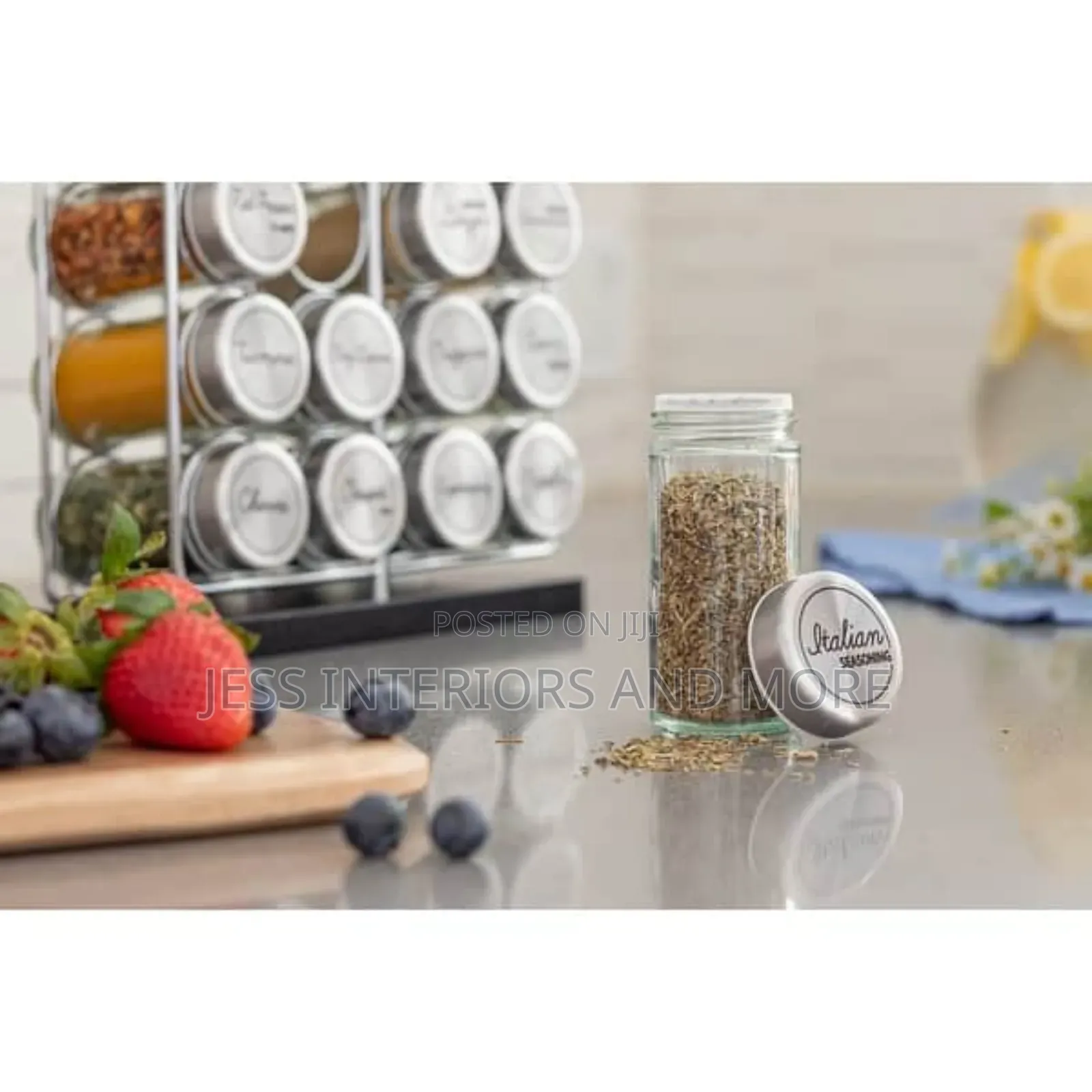Spice Rack Stainless Steel Filled With Spices-20 Jar