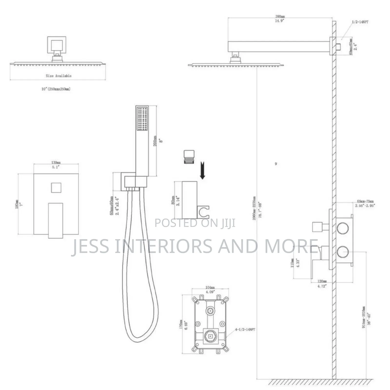 12 Inches Shower System