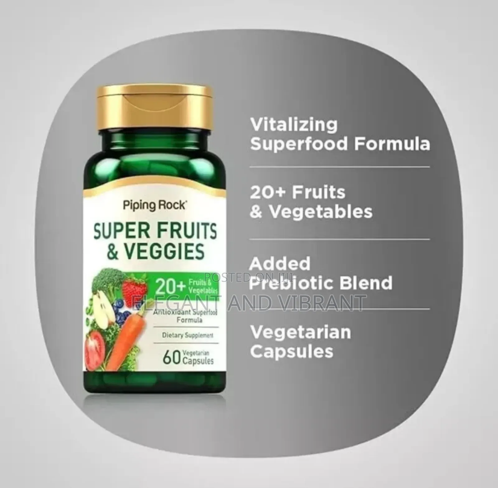 Fruits Veggies Sup 60 Caps Superfood Fruit and Vegetables